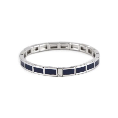 Bracelet Simone à Bordeaux Fin Serti Silver Encre en métal émaillé serti