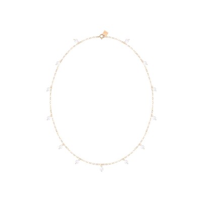 Collier Ginette NY GOLDFISH en or rose et nacre blanche