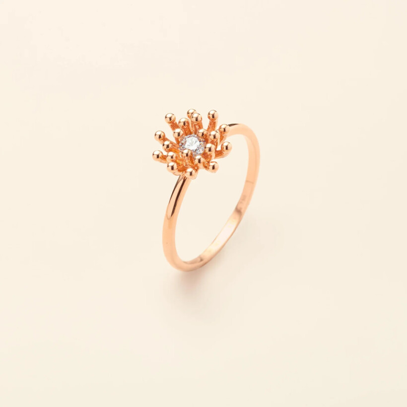 Bague Mellerio Le Petit Cactus Vanille en or rose et diamant, moyen modèle