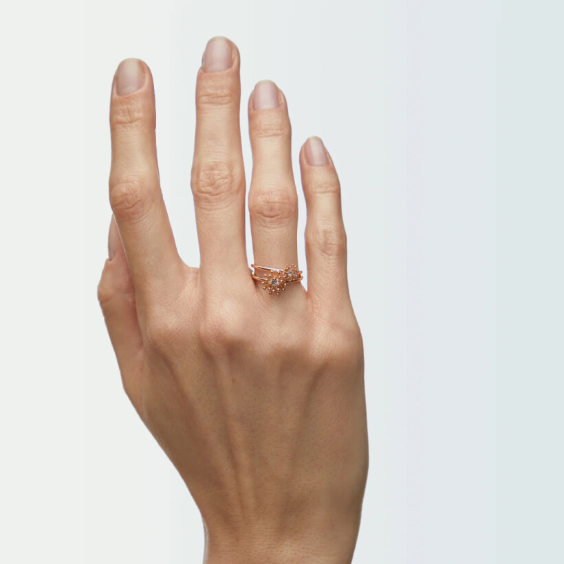 Bague Mellerio Le Petit Cactus Vanille en or rose et diamant, moyen modèle