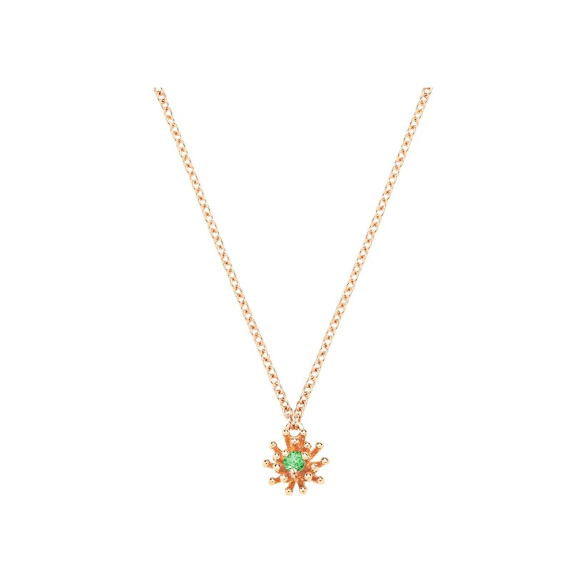 Collier Mellerio Le Petit Cactus vert en or rose et tsavorite