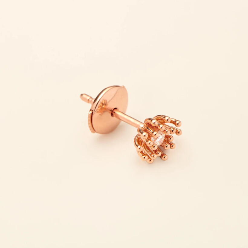 Mono boucle d'oreille Mellerio Le Petit Cactus Vanille en or rose et diamant