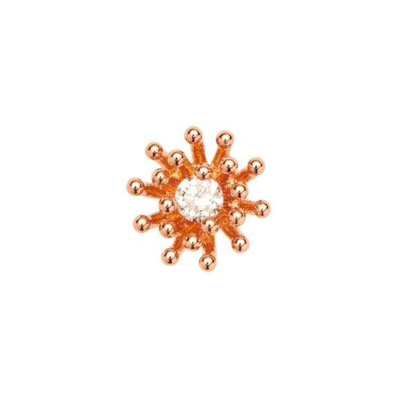 Mono boucle d'oreille Mellerio Le Petit Cactus Vanille en or rose et diamant