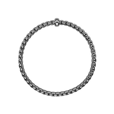 Bracelet FOPE EKA Flex'it en or jaune, ruthénium et diamants noirs, taille L