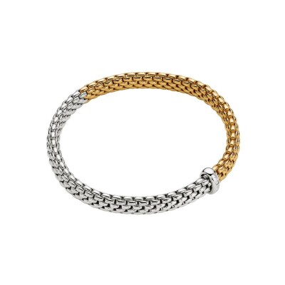 Bracelet FOPE VENDÔME Flex'it en or jaune, or blanc et diamants, taille S