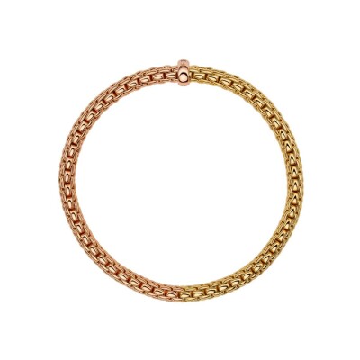 Bracelet FOPE VENDÔME Flex'it en or rose, or jaune et diamants, taille XS