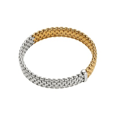 Bracelet FOPE PANORAMA Flex'it en or jaune, or blanc et diamants, taille S