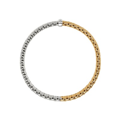 Bracelet FOPE PANORAMA Flex'it en or jaune, or blanc et diamants, taille S