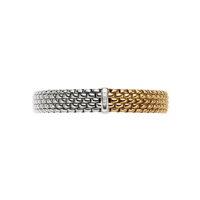 Bracelet FOPE PANORAMA Flex'it en or jaune, or blanc et diamants, taille S