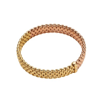 Bracelet FOPE PANORAMA Flex'it en or rose, or jaune et diamants, taille S