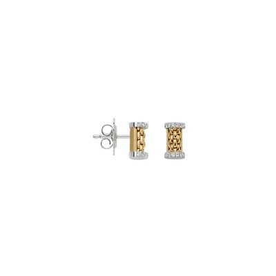 Boucles d'oreilles FOPE ESSENTIALS en or jaune, or blanc et diamants
