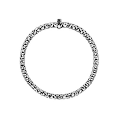 Bracelet FOPE VENDÔME Flex'it en or blanc et diamants noirs, taille M