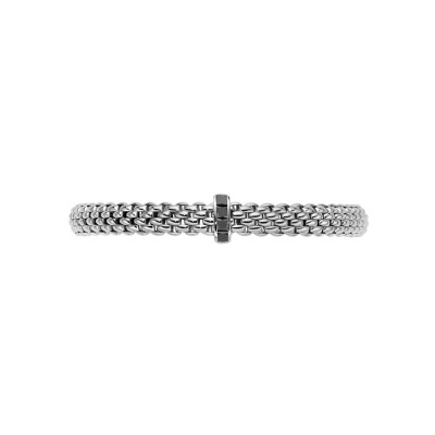 Bracelet FOPE VENDÔME Flex'it en or blanc et diamants noirs, taille M