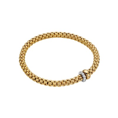 Bracelet FOPE SOLO Flex'it en or jaune et diamants, taille S