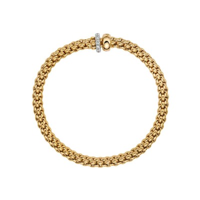 Bracelet FOPE SOLO Flex'it en or jaune et diamants, taille S