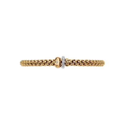 Bracelet FOPE SOLO Flex'it en or jaune et diamants, taille S