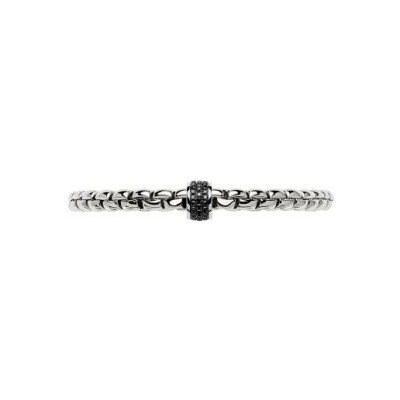 Bracelet FOPE EKA Flex'it en or blanc et diamants noirs, taille M