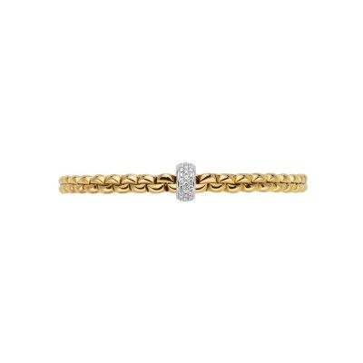 Bracelet FOPE EKA Flex'it en or jaune, or blanc et diamants, taille M