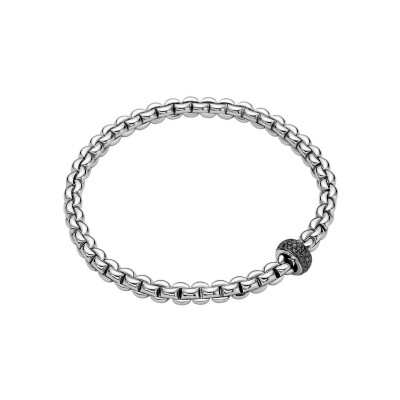 Bracelet FOPE EKA Flex'it en or blanc et diamants noirs, taille S