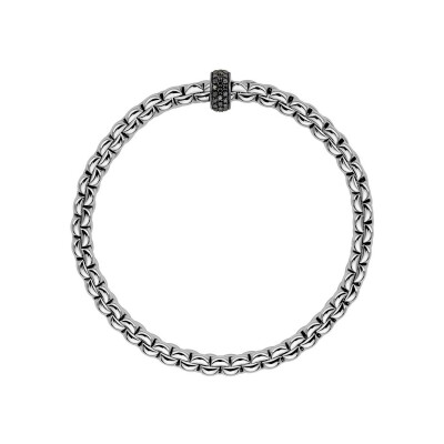 Bracelet FOPE EKA Flex'it en or blanc et diamants noirs, taille S
