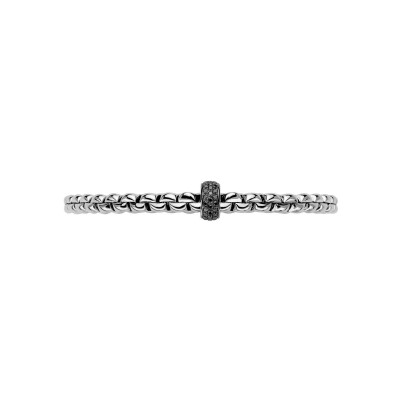 Bracelet FOPE EKA Flex'it en or blanc et diamants noirs, taille S