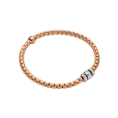 Bracelet FOPE EKA Flex'it en or rose et diamants, taille S