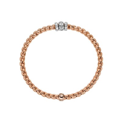 Bracelet FOPE EKA Flex'it en or rose et diamants, taille S