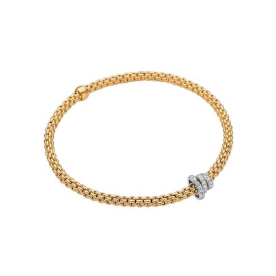 Bracelet FOPE PRIMA Flex'it en or jaune et diamants, taille S