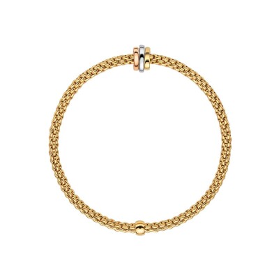 Bracelet FOPE PRIMA Flex'it en or jaune, or rose et or blanc, taille M