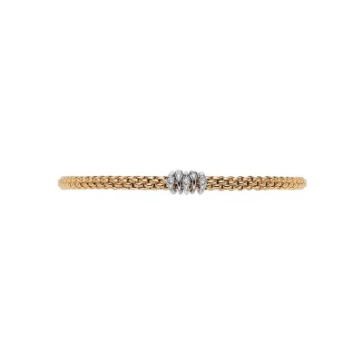 Bracelet FOPE PRIMA Flex'it en or jaune, or blanc et diamants, taille XS