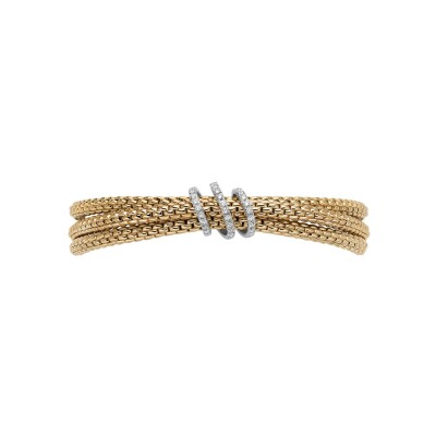 Bracelet FOPE PRIMA Flex'it en or jaune et diamants, taille M
