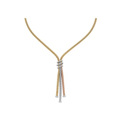 Collier FOPE PRIMA en or jaune, or blanc, or rose et diamants