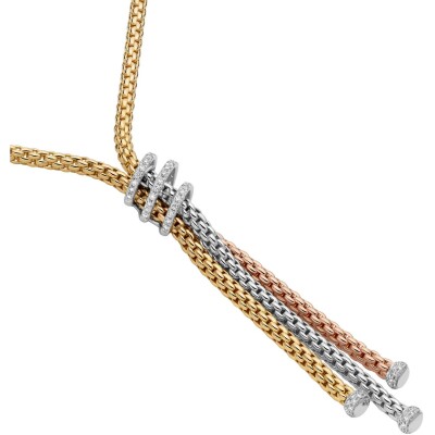 Collier FOPE PRIMA en or jaune, or blanc, or rose et diamants