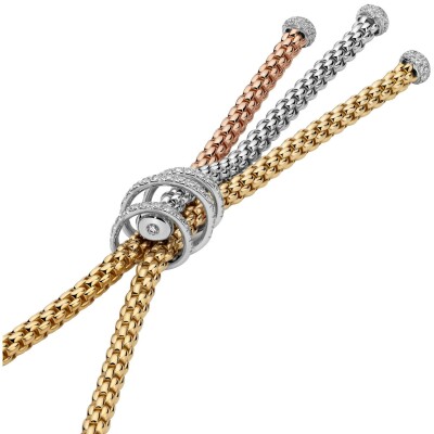 Collier FOPE PRIMA en or jaune, or blanc, or rose et diamants