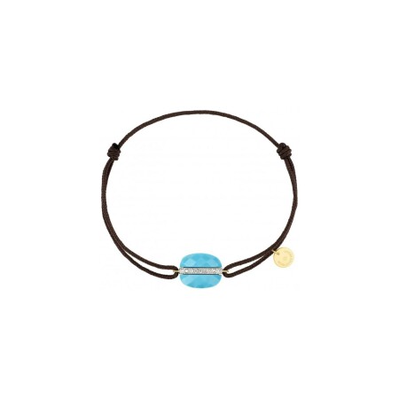 Bracelet Morganne Bello Aurore coussin en or jaune, turquoise et diamants