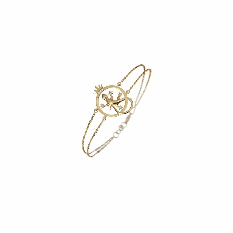 Bracelet  Royale Salamandre Couronnée en or jaune et diamants
