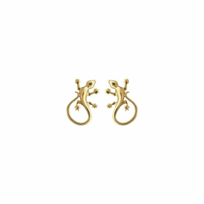 Boucles d'oreilles Royale Salamandre Couronnée en or jaune