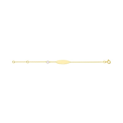 Gourmette Bébé en or jaune, taille 14cm