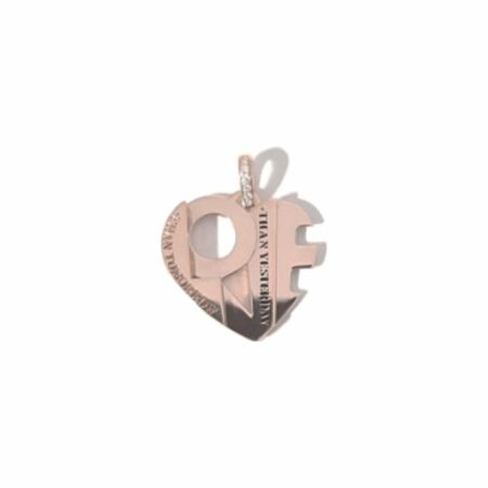 Ferret x Stéphane Cipre Love pendant, rose gold, white diamonds, S size