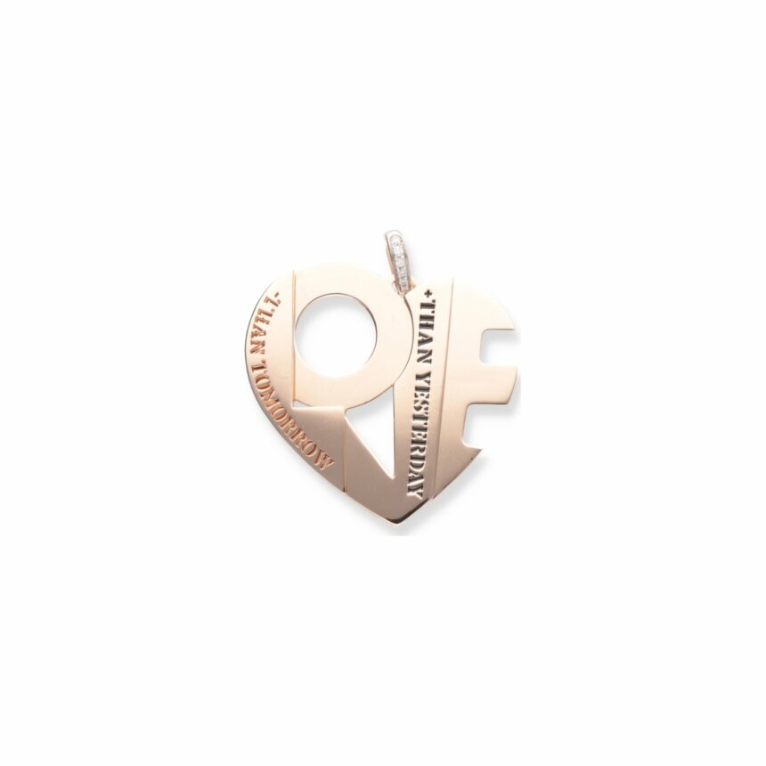 Ferret x Stéphane Cipre Love pendant, limited edition, rose gold, white diamonds