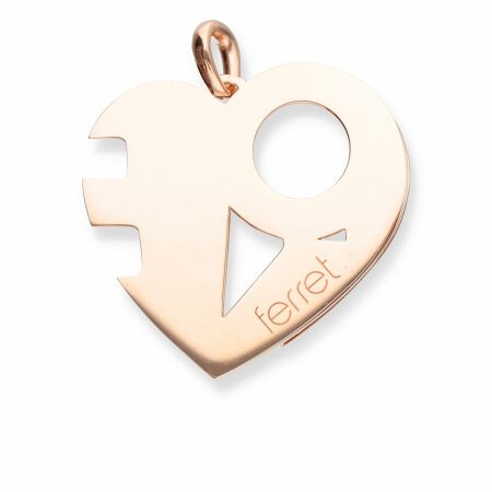 Ferret x Stéphane Cipre Love pendant, limited edition, rose gold, white diamonds