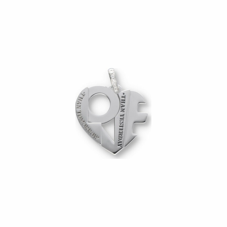 Ferret x Stéphane Cipre Love pendant, white gold, white diamonds, S size
