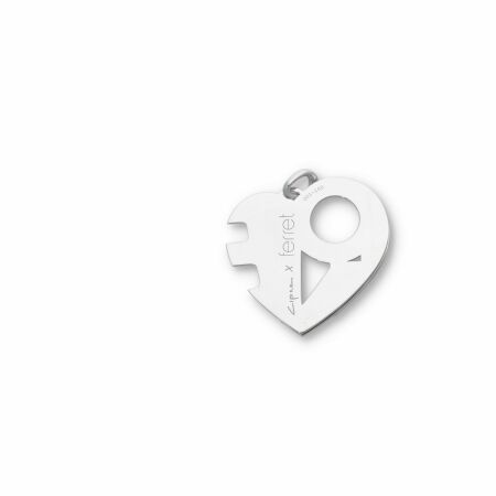 Ferret x Stéphane Cipre Love pendant, limited edition, white gold, white diamonds