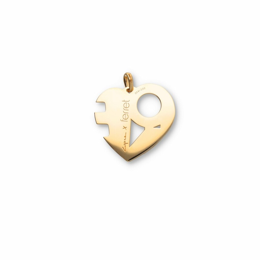 Ferret x Stéphane Cipre Love pendant, limited edition, yellow gold, white diamonds