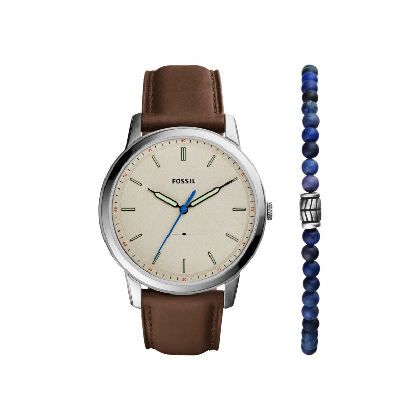 Coffret montre et bracelet Fossil Minimalist FS5966SET