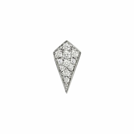 Mono boucle d'oreille puce Statement Stairway en argent rhodié pavée de diamants