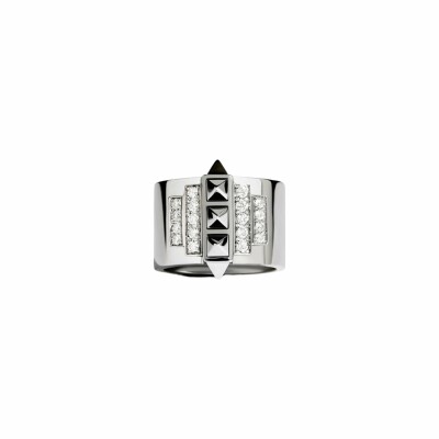 Bague Statement Rockaway en argent rhodié et diamants