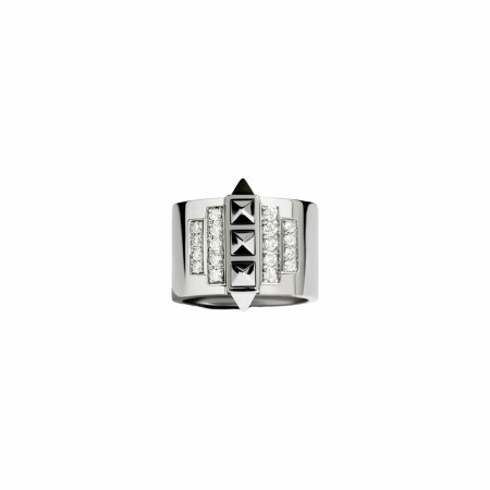 Bague Statement Rockaway en argent rhodié et diamants