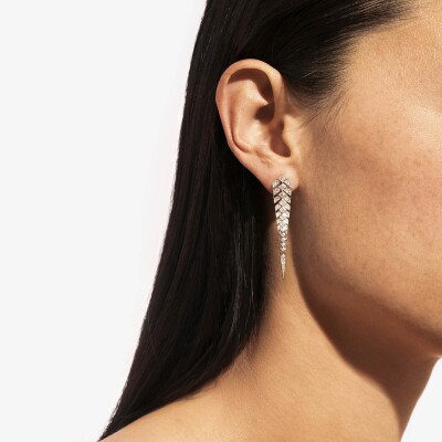 Mono boucle d'oreille Statement Stairway M en argent et diamants