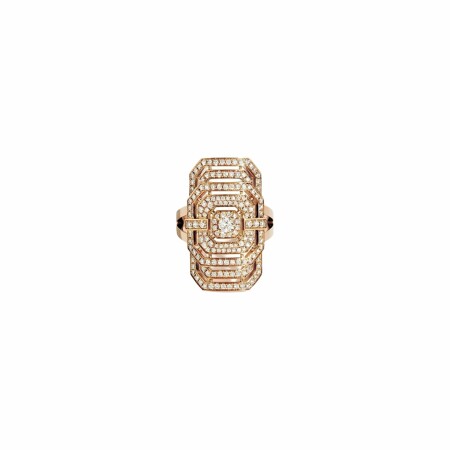 Bague Statement My Way en or rose pavée de diamants